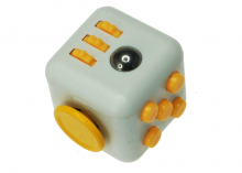 Fidget kub - Vit - Gul